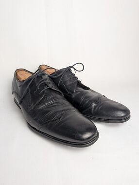 CONBIPEL Men Formal Black Leather Derbies Shoes Size 44 = 10.5, 11 US Laces
